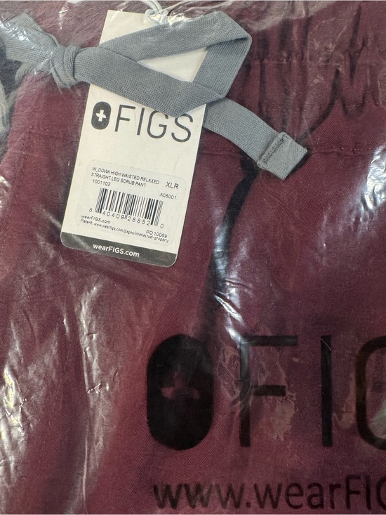 Figs Pants - FIGS Dowa High-Rise Straight-Leg Burgundy Scrub Pants